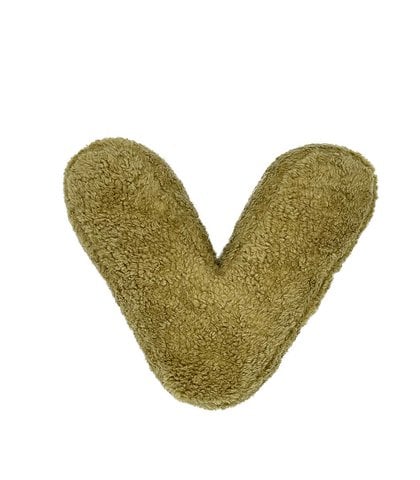 Letter Teddy pillow, olive