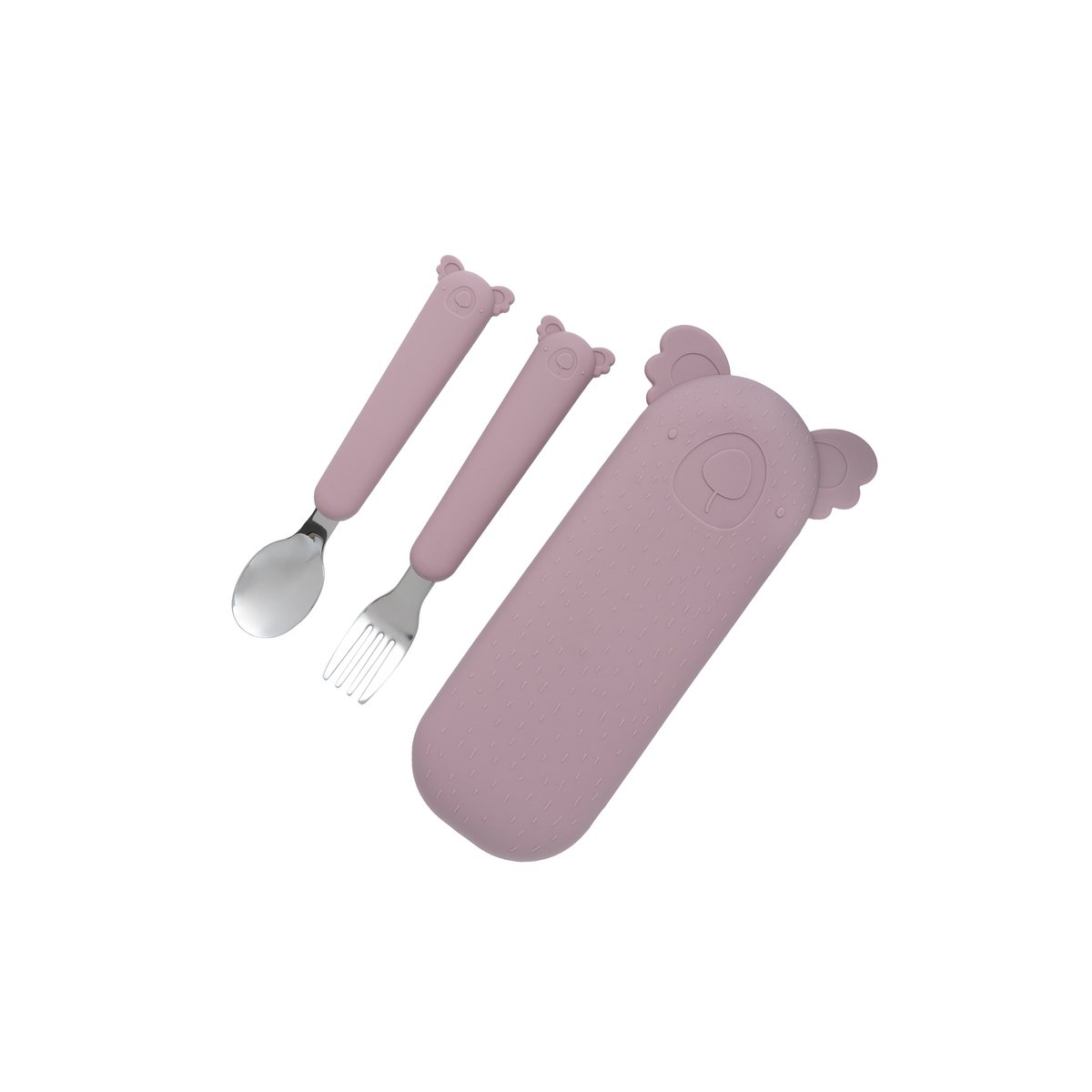 Zoe the Koala Cutlery Set and Case in Dusty Pink