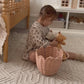 Rattan tulip carry basket - seashell pink