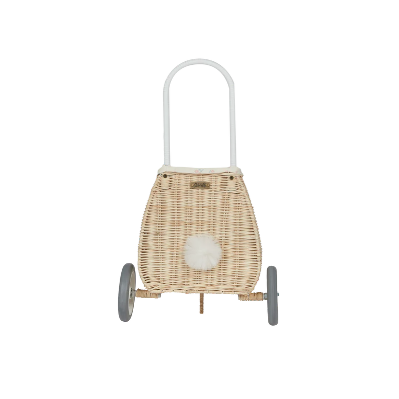 Rattan Bunny Luggy with removable lining - pansy