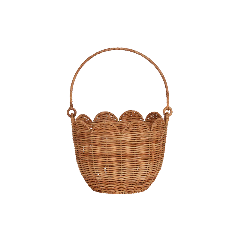 Rattan tulip carry basket - natural