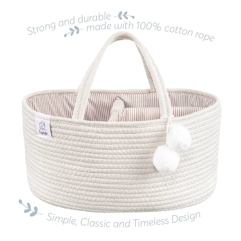 Cotton Rope Diaper Caddy - Off-white