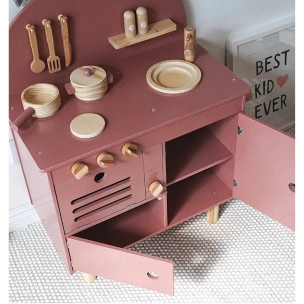 Wooden Kitchenette - Dusty Pink