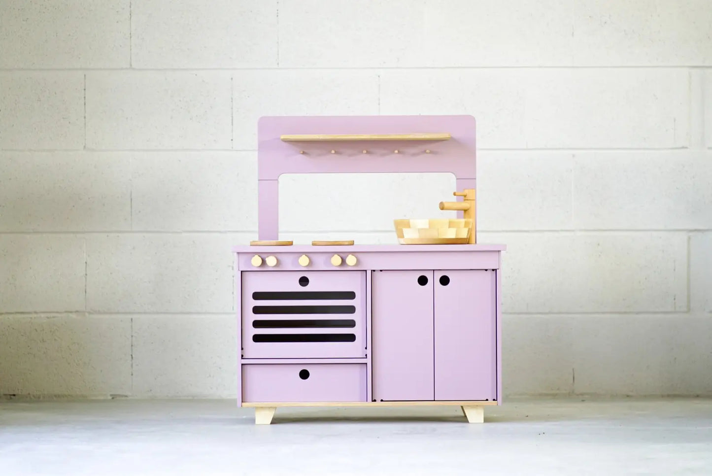 ZOE Lilac Wooden Play Kitchen + MIDMINI Plywood Tea Set for FREE