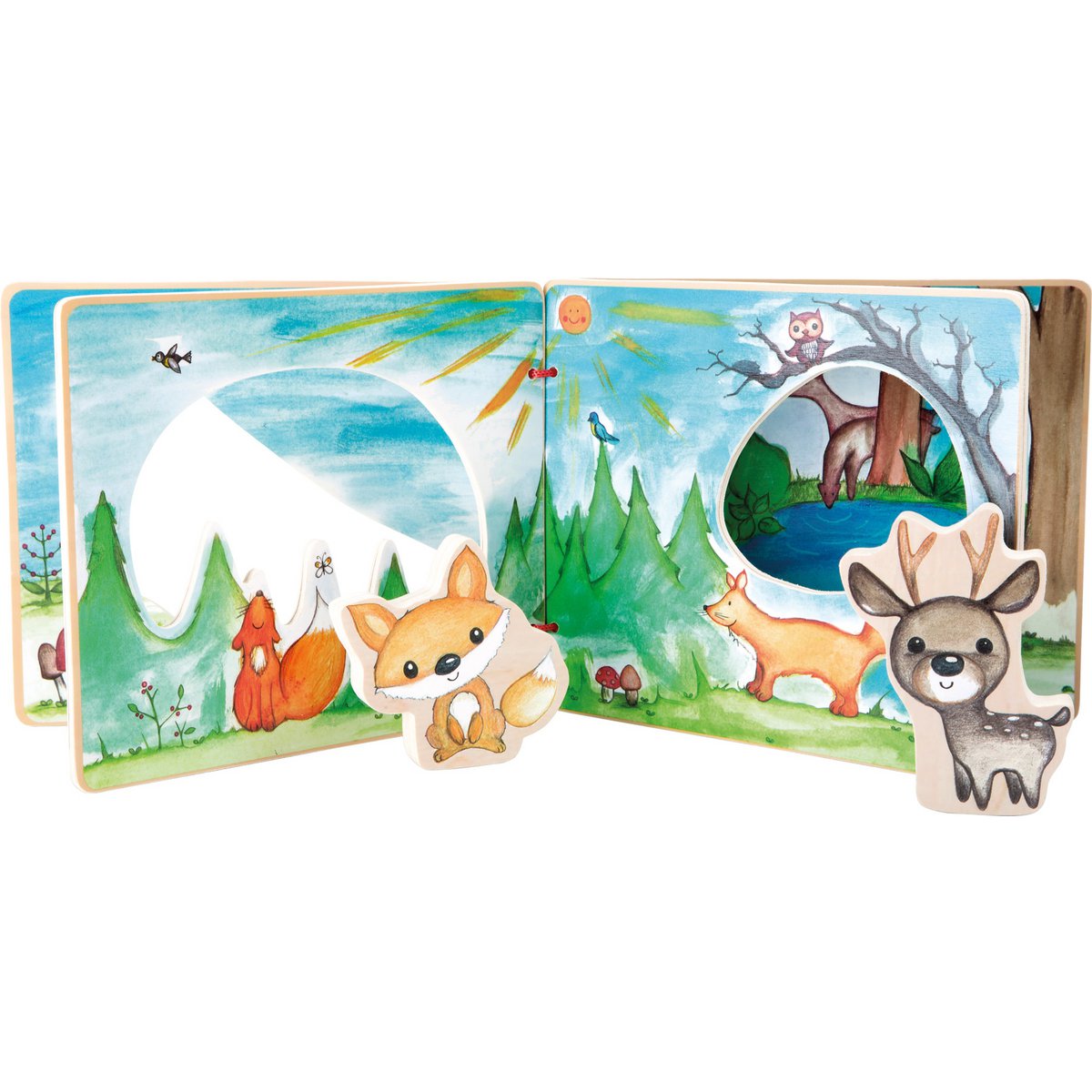 Wooden Picture Book Forest Animals, Interactive