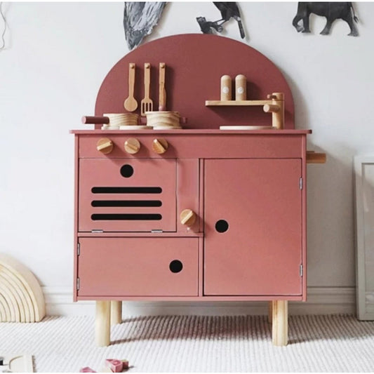 Wooden Kitchenette - Dusty Pink