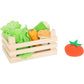 Fabric Vegetables Set in a Wooden Crate