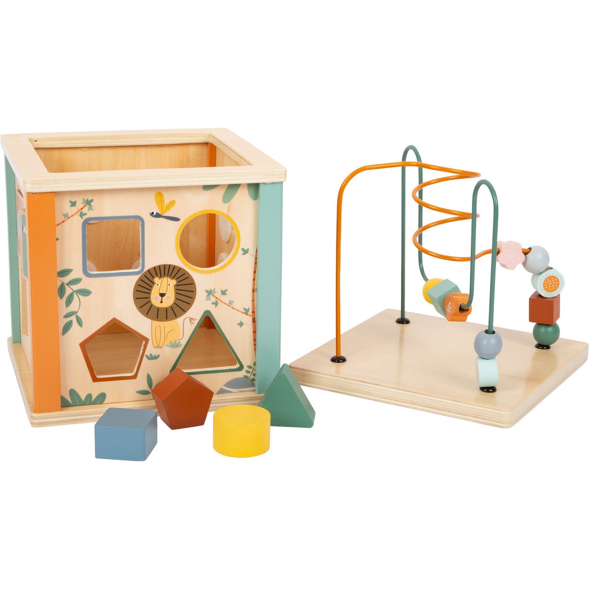 Wooden Safari Motor Skills Sorting Cube