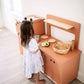 ZOE Dusty Pink Wooden Play Kitchen + MIDMINI Plywood Tea Set for FREE